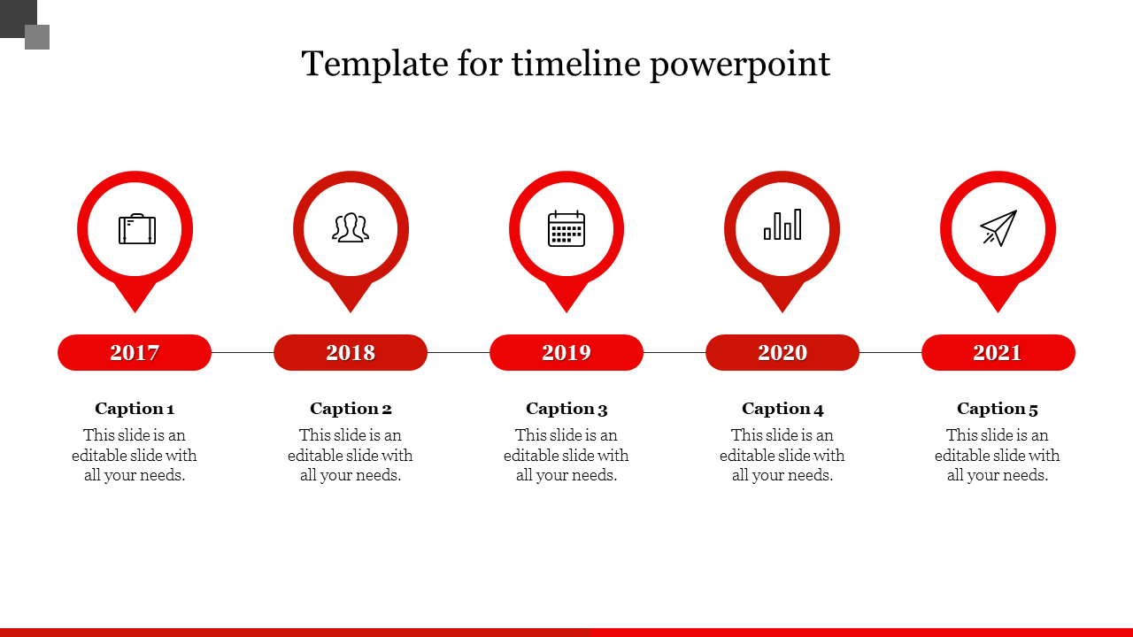 template for timeline powerpoint-Red